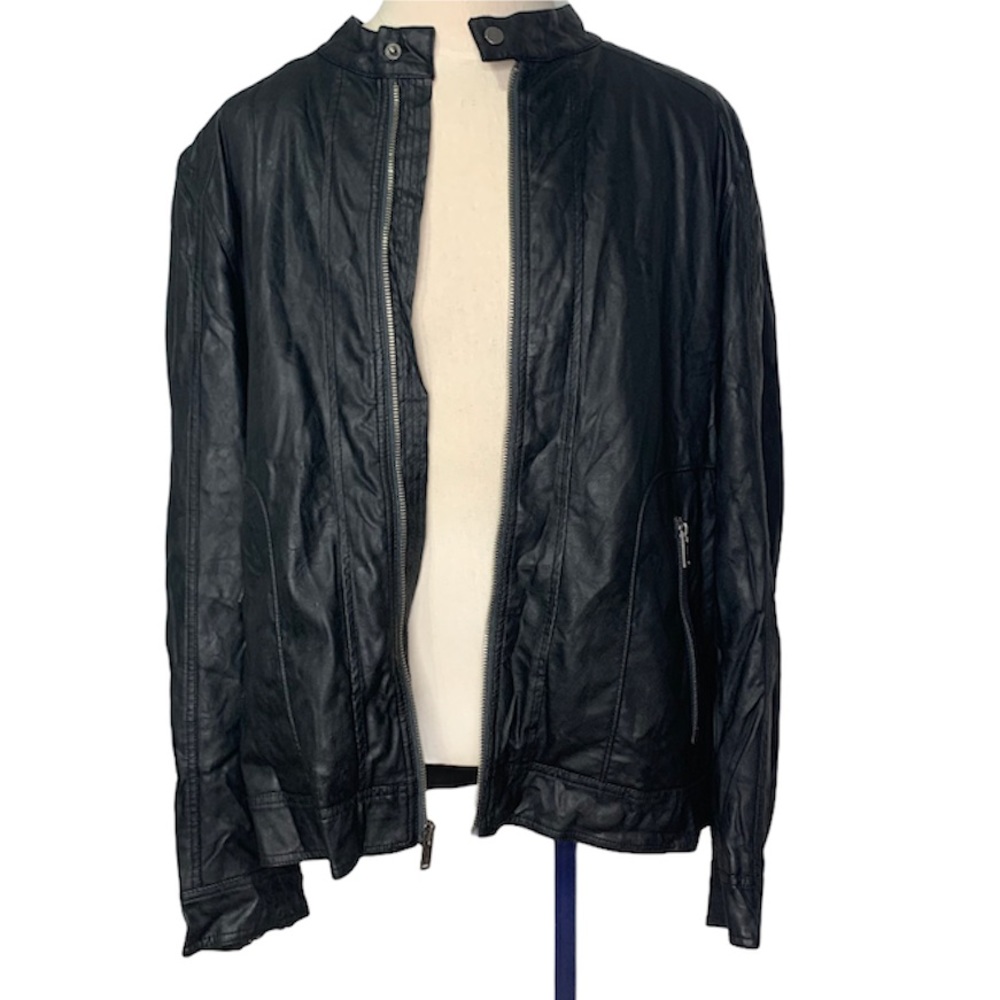 Guess Men’s faux-leather jacket XXL Black - Picture 5 of 14